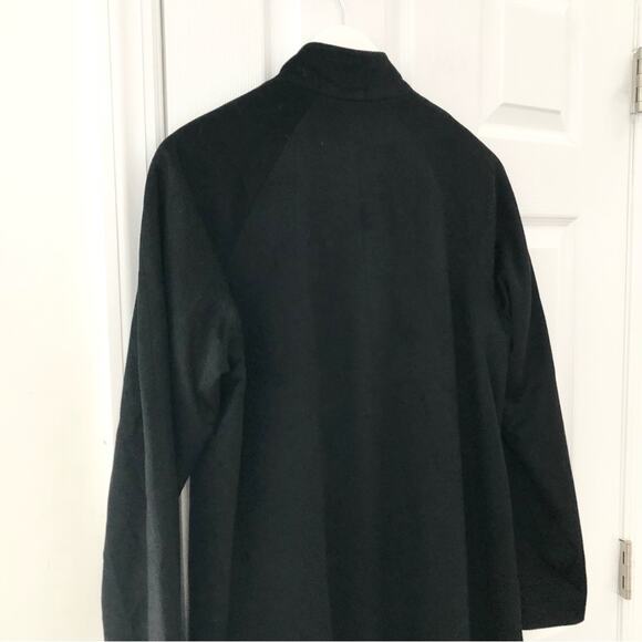 Jane Post Black Cashmere Blend Snap Button High Neck Classic A Line Coat Small - Picture 12 of 15